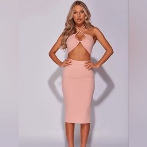 Pink Blushie Two Piece Skirt Set